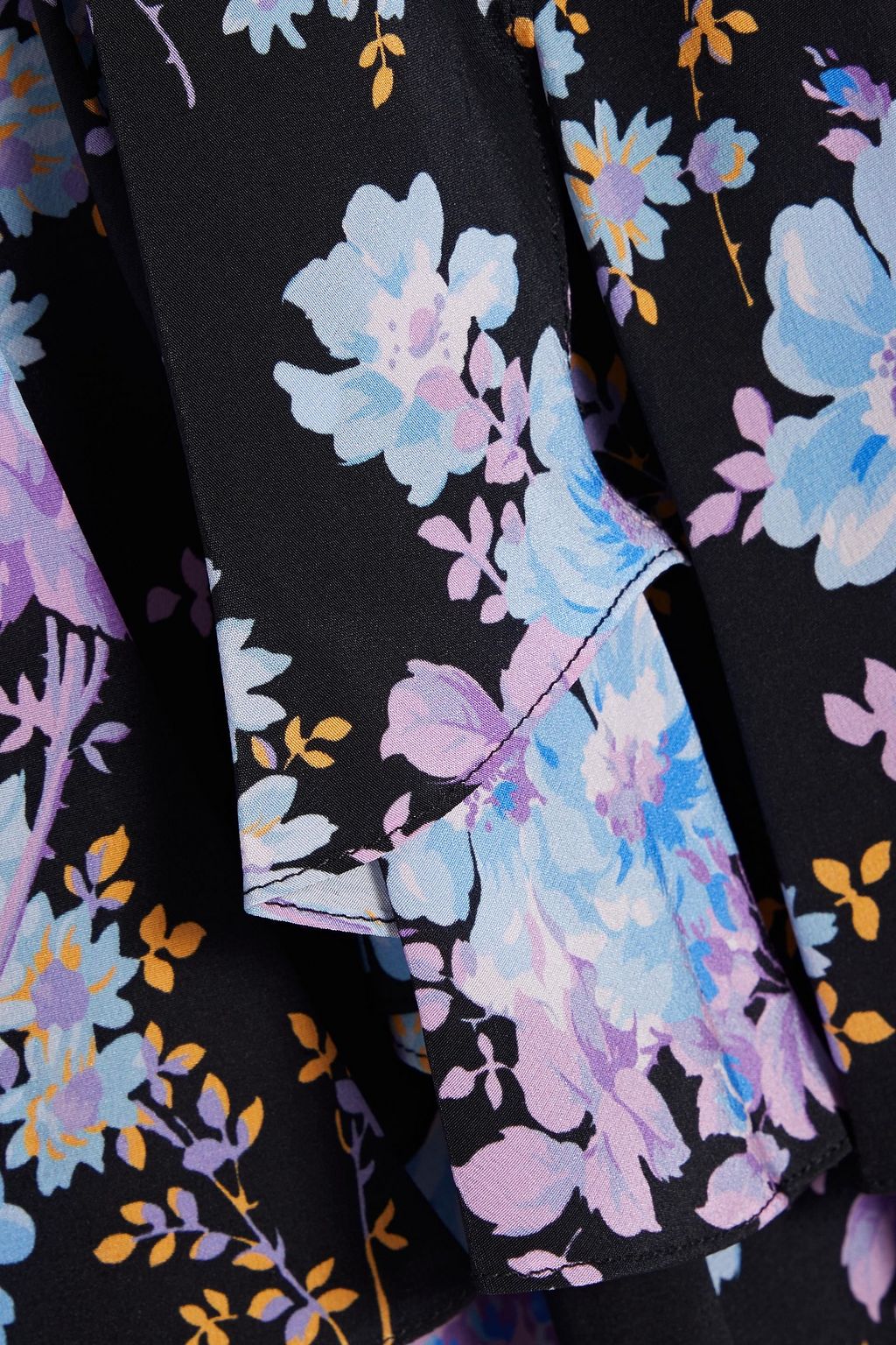 LES RÊVERIES Floral-print silk crepe de chine peplum midi dress