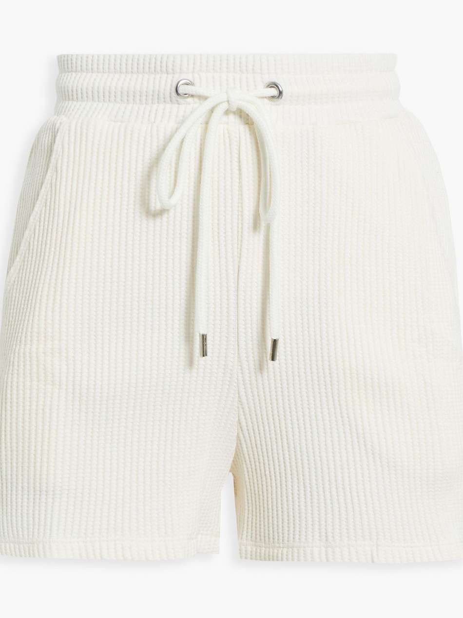 waffle-knit cotton-blend shorts