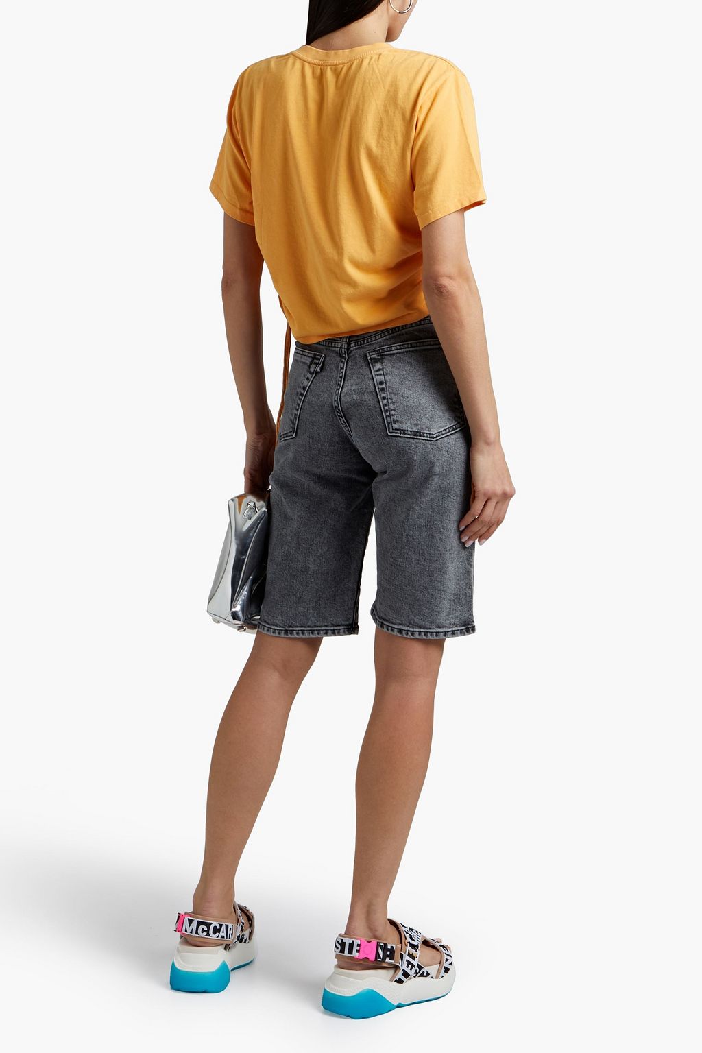 THE RANGE Cropped ruched cotton-jersey T-shirt