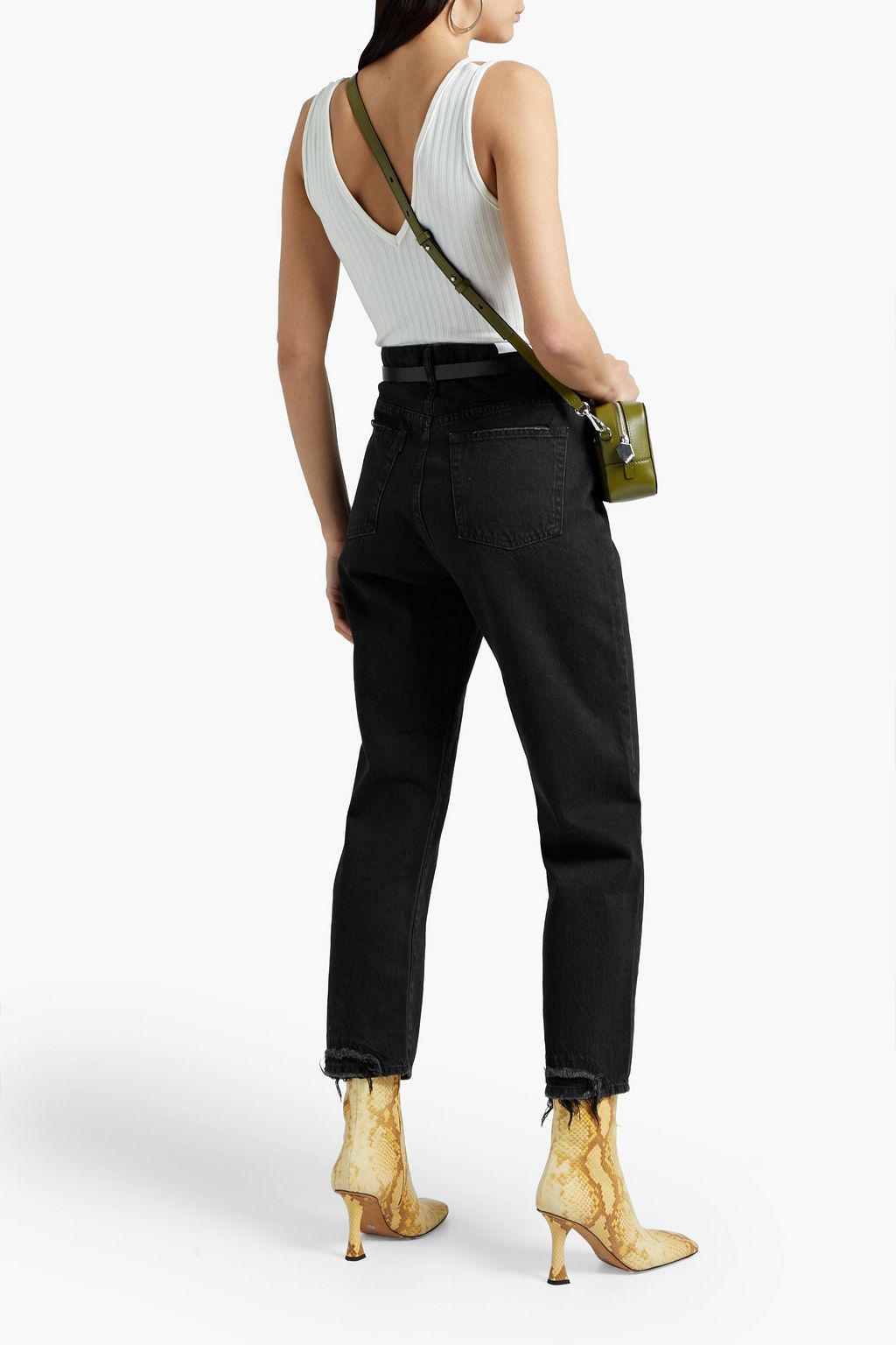 3X1 NYC Sabrina cropped distressed boyfriend jeans