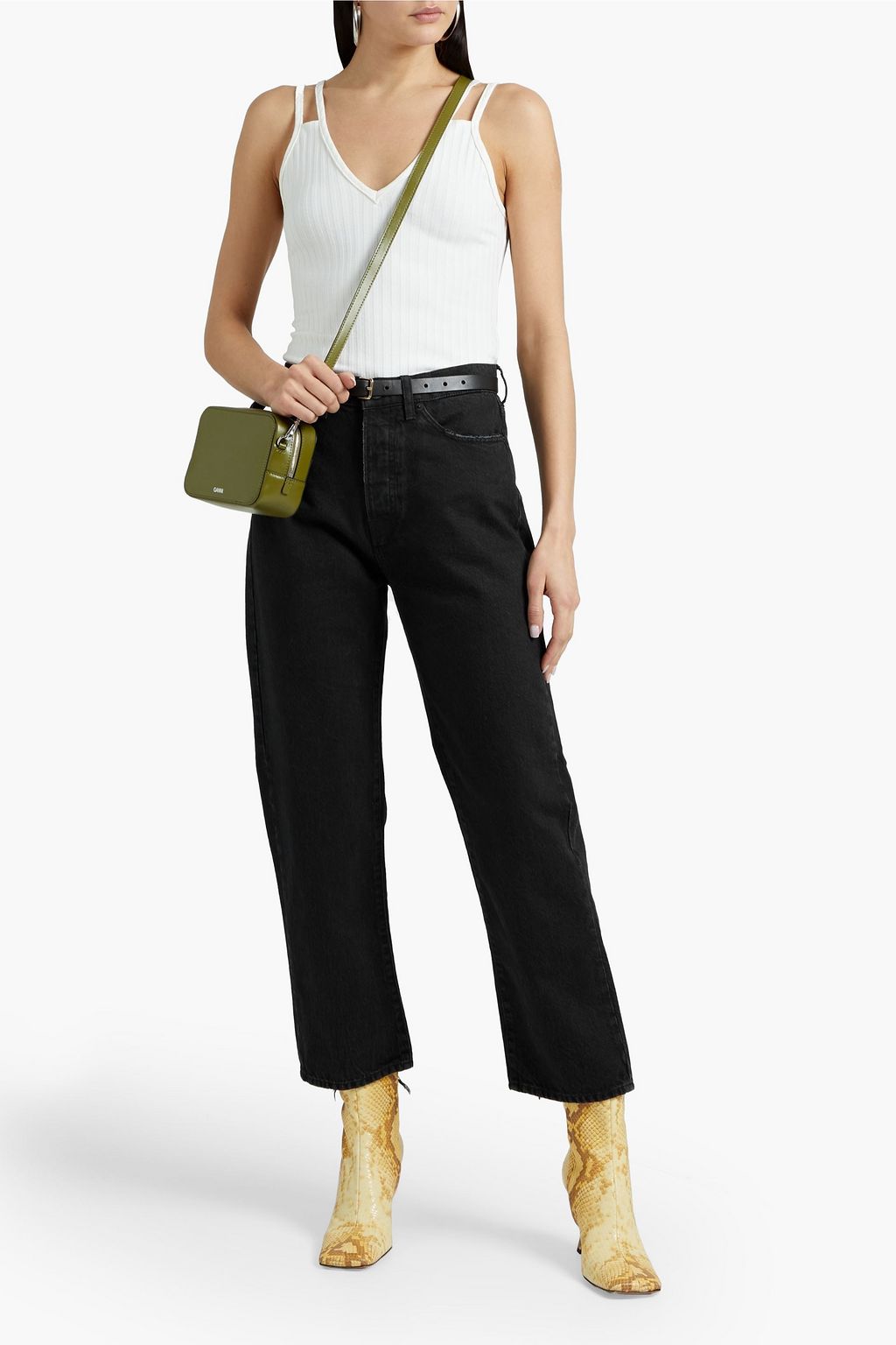 3X1 NYC Sabrina cropped distressed boyfriend jeans