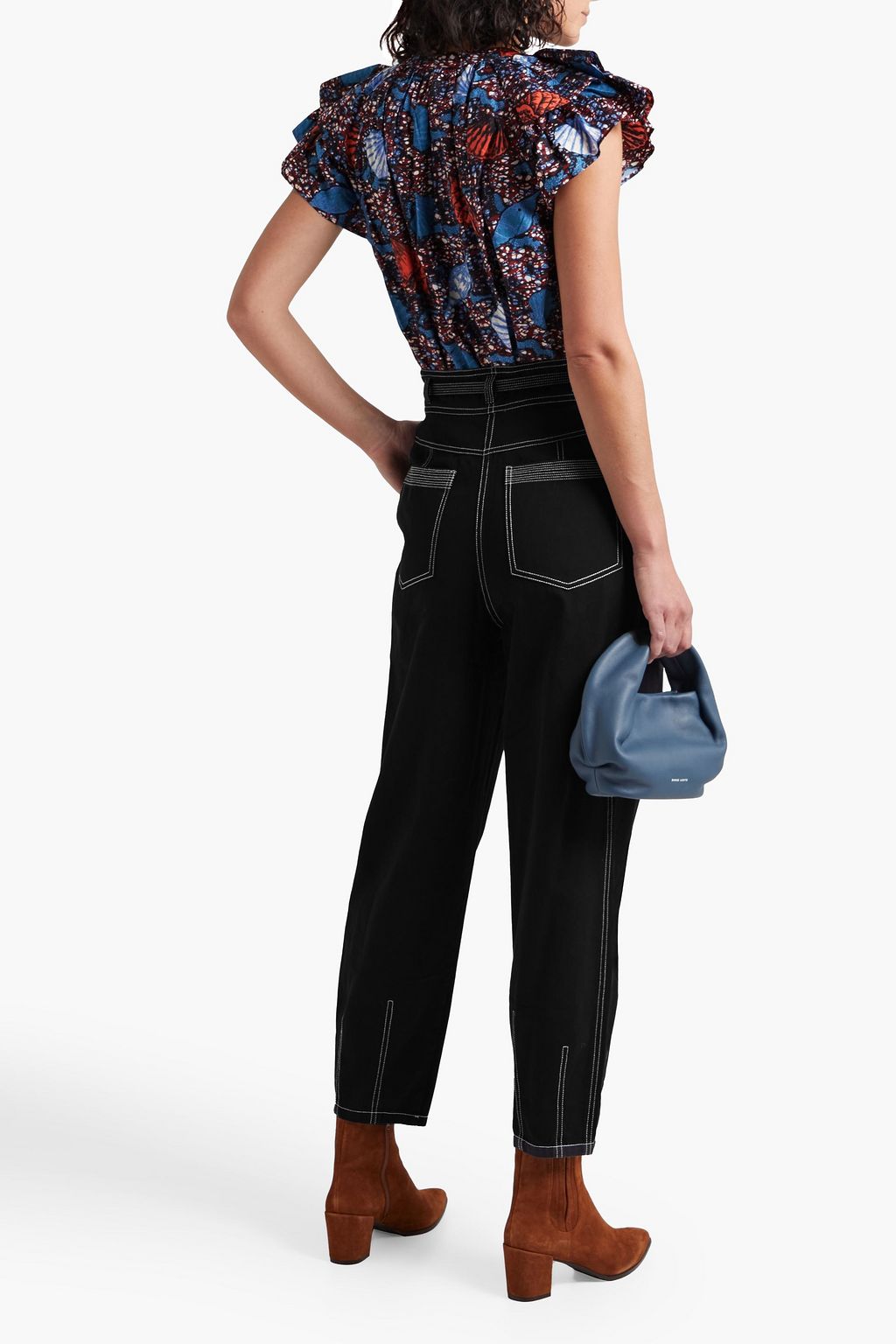 ULLA JOHNSON Elm tasseled ruffled cotton-poplin top