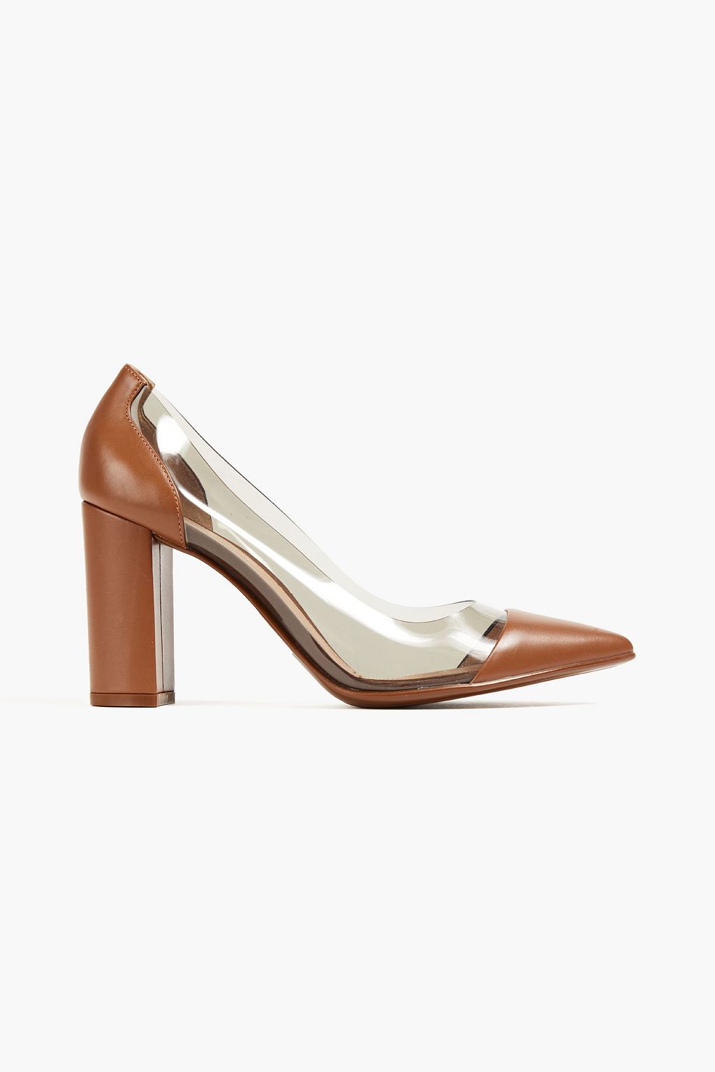 Brown PVC-paneled leather pumps | GIANVITO ROSSI | THE OUTNET