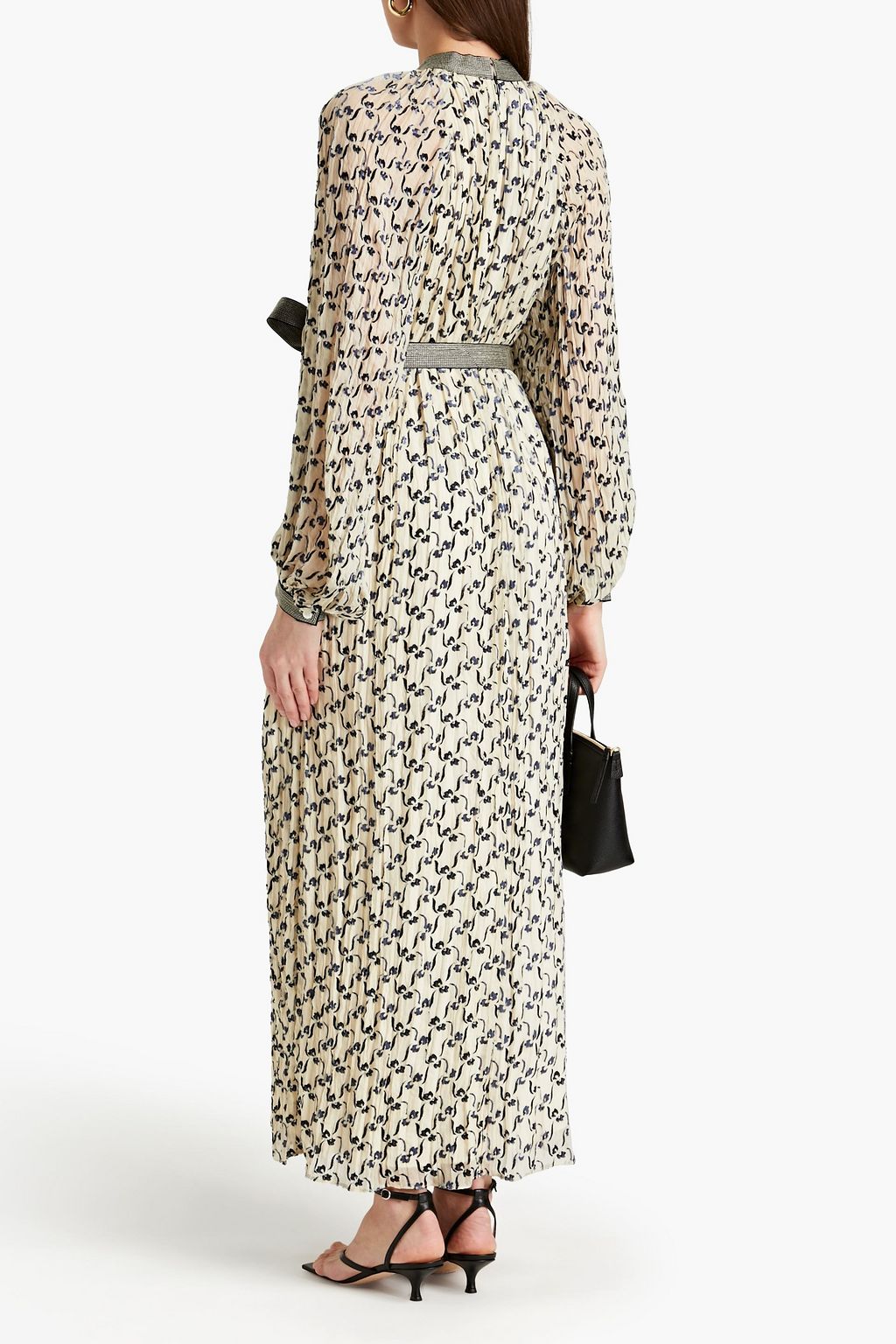 TORY BURCH Midikleid aus Devoré-Samt mit Gürtel