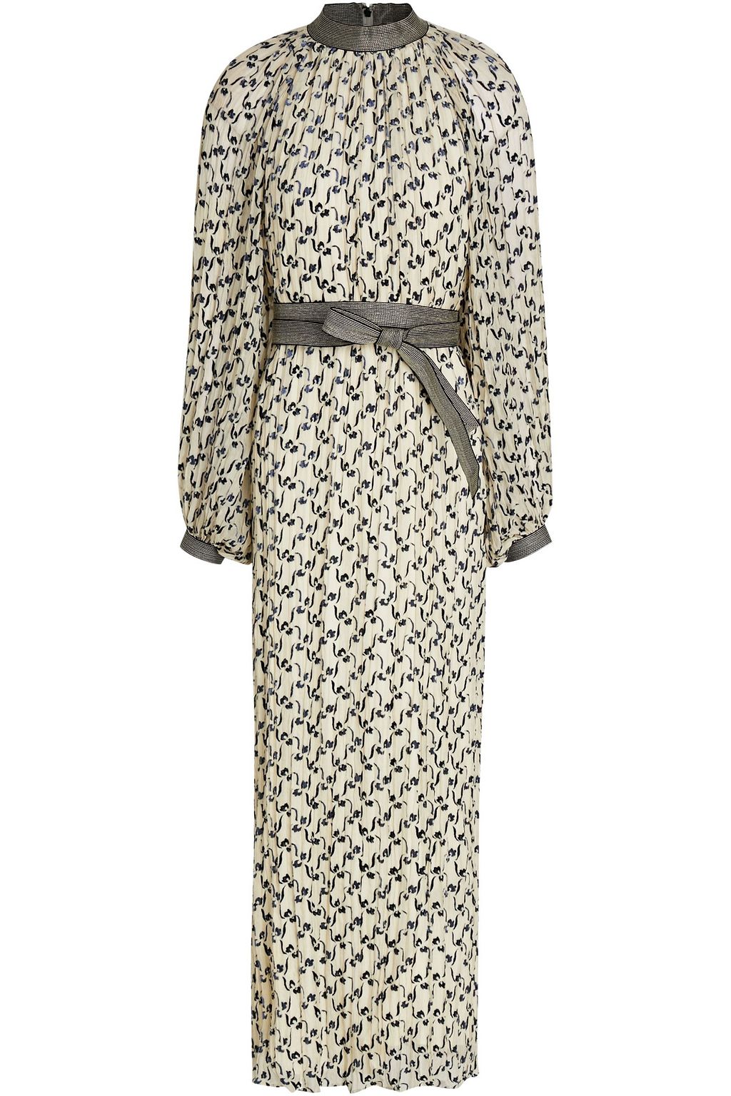 Belted devor velvet midi dress