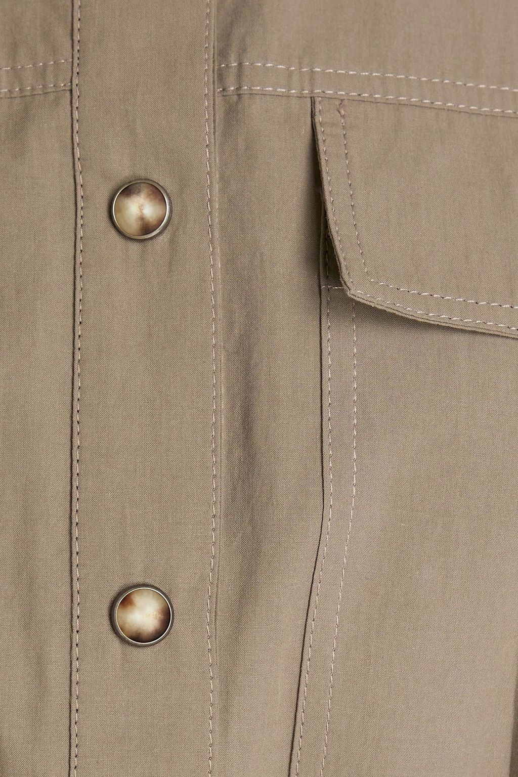 BRUNELLO CUCINELLI Silk organza-paneled cotton-poplin shirt dress