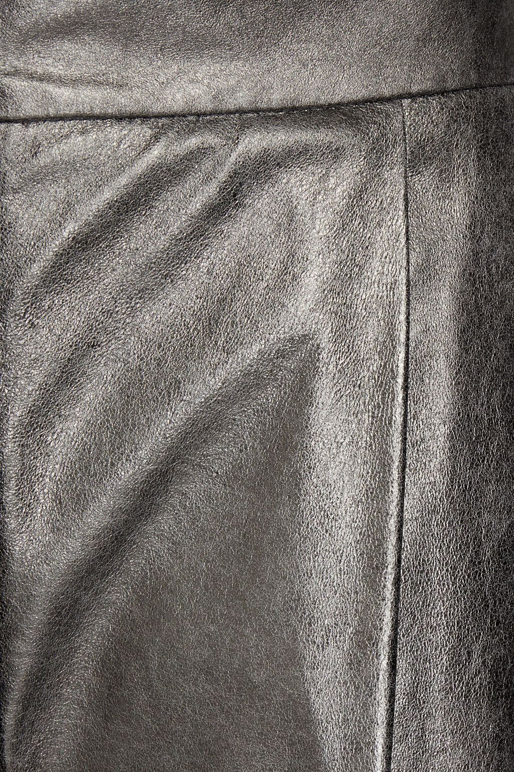 BRUNELLO CUCINELLI Karottenhose aus strukturiertem Leder mit Metallic-Effekt