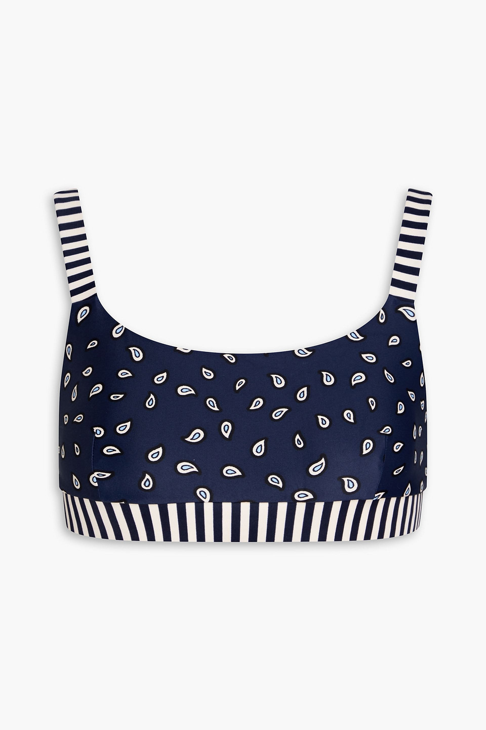 The Upside Nina Paisley-print Sports Bra In Navy