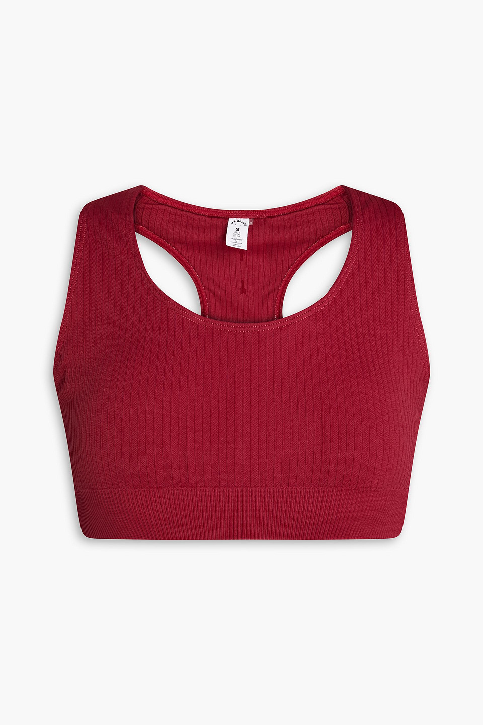 The Upside Anna Ribbed Stretch-knit Sports Bra In Claret
