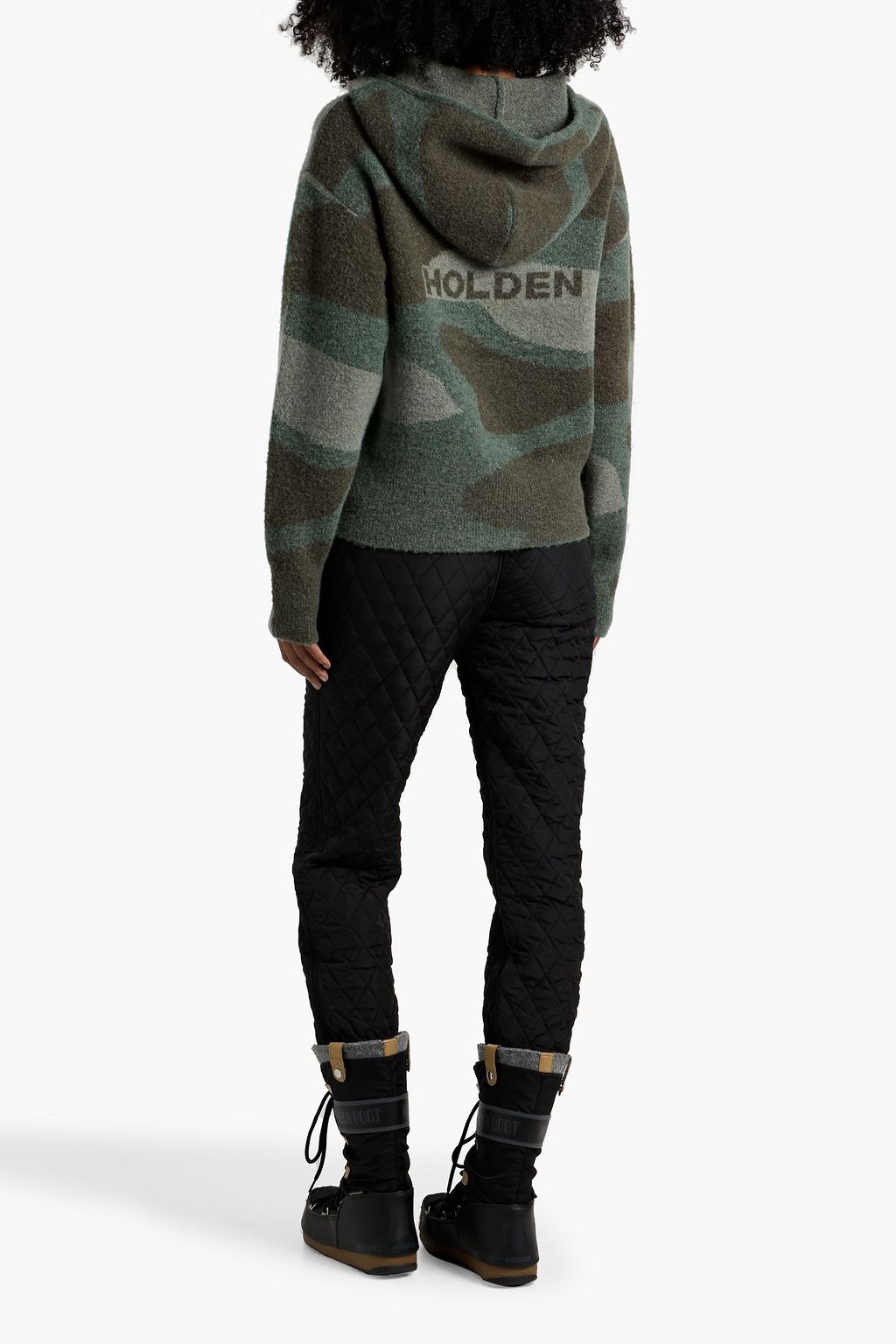 HOLDEN Chalet camouflage-print jacquard-knit hoodie