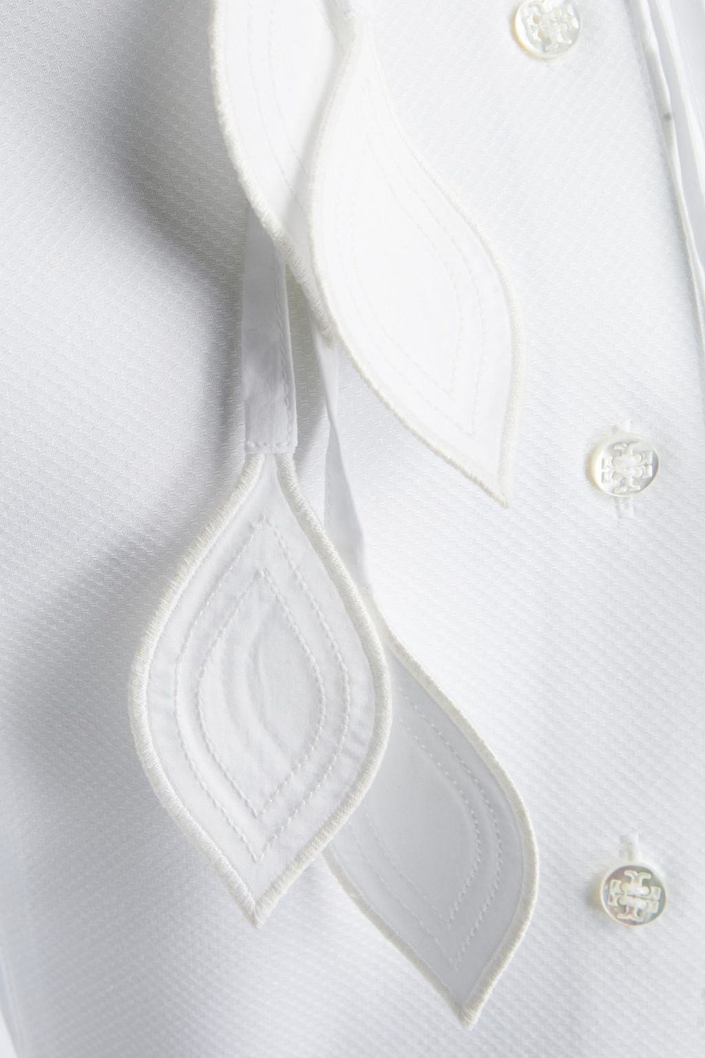 TORY BURCH Hemdkleid in Midilänge aus Baumwollpopeline mit Piqué-Einsätzen