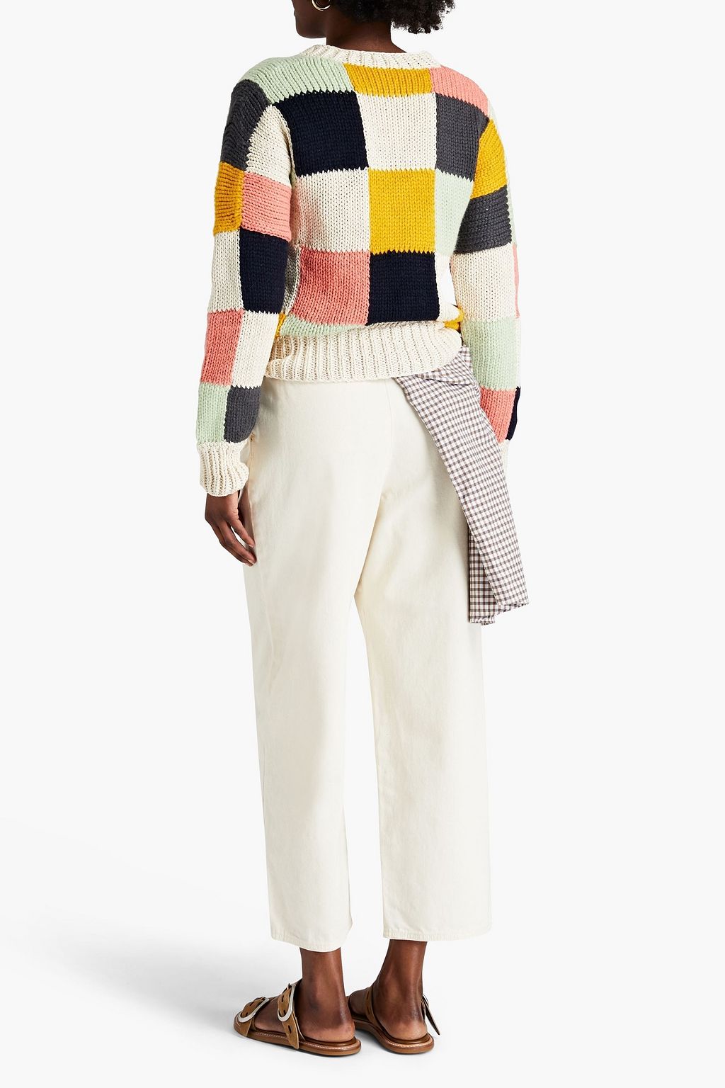TORY BURCH Pullover aus einer Alpakamischung in Patchwork-Optik