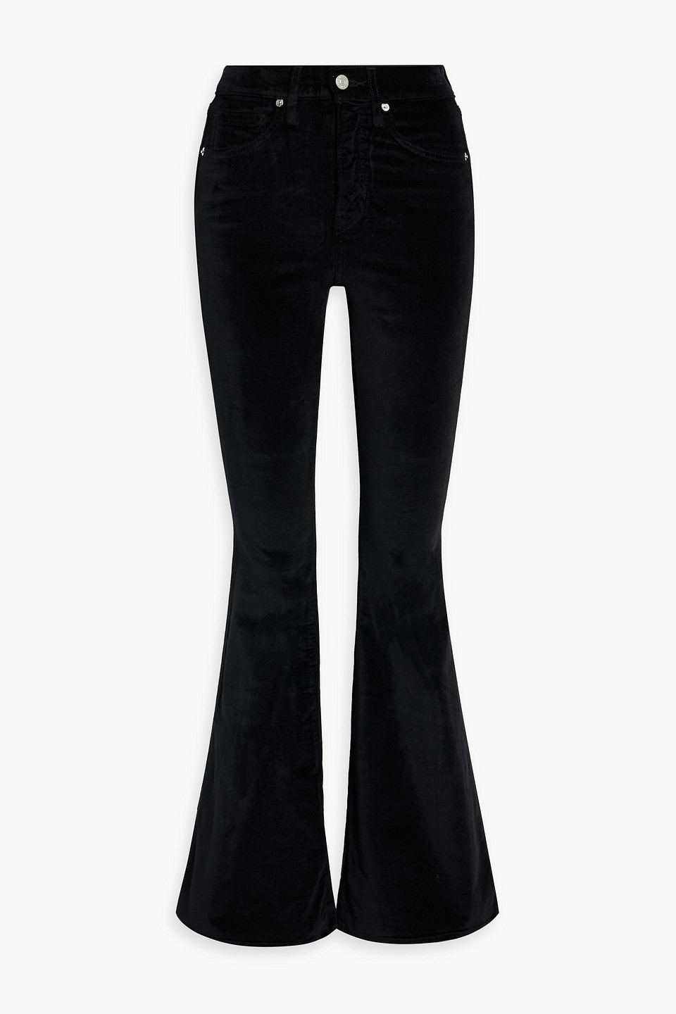 Veronica Beard Sheridan Cotton-blend Velvet Flared Pants In Black