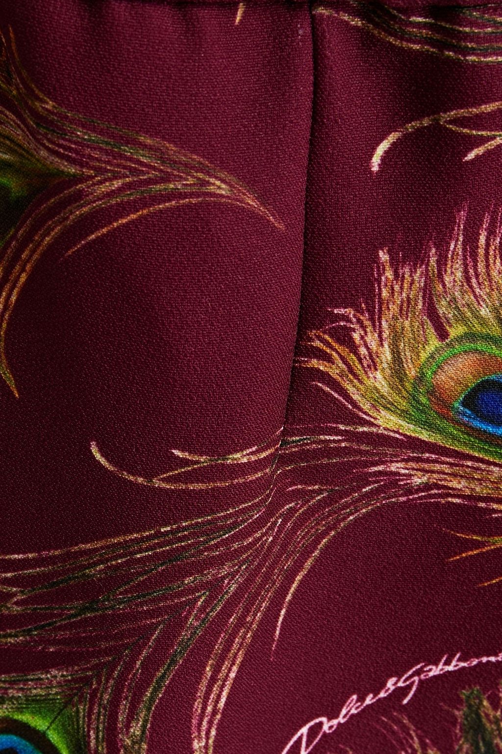 DOLCE & GABBANA Tapered printed stretch-crepe drawstring pants