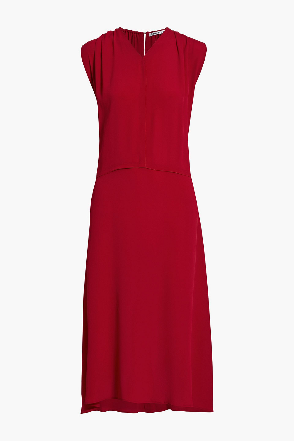 Acne Studios - Gathered crepe midi dress - Red - DE 32