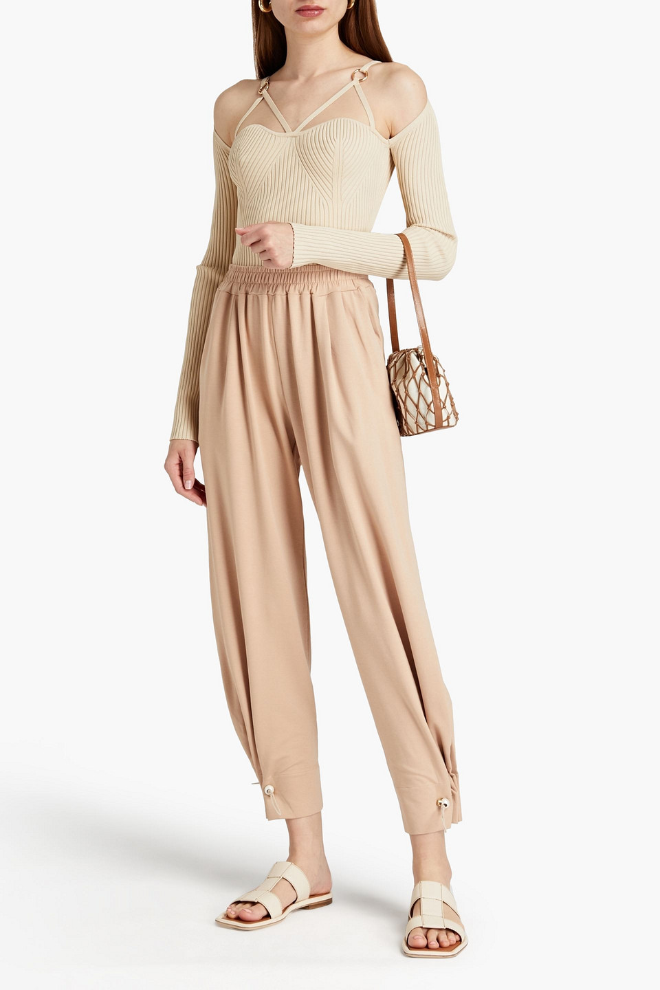 Mother Of Pearl Jourdan Lyocell-blend French Terry Track Trousers In Transparent