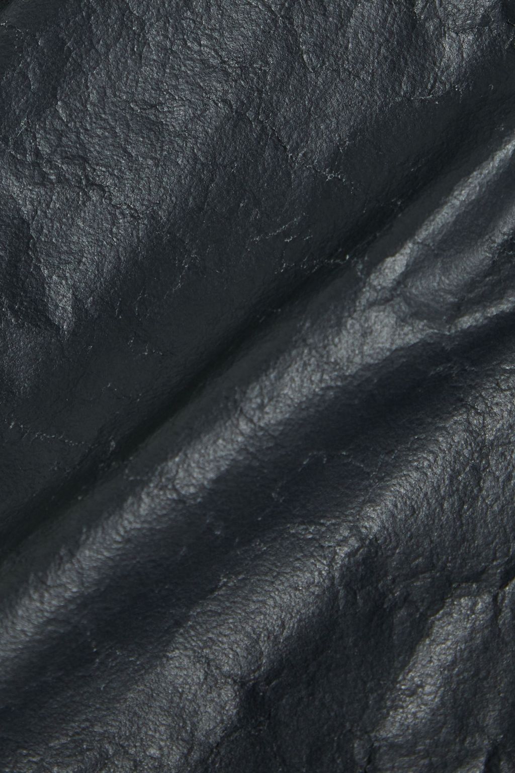 ACNE STUDIOS Oversized asymmetric coated crinkled-leather shirt