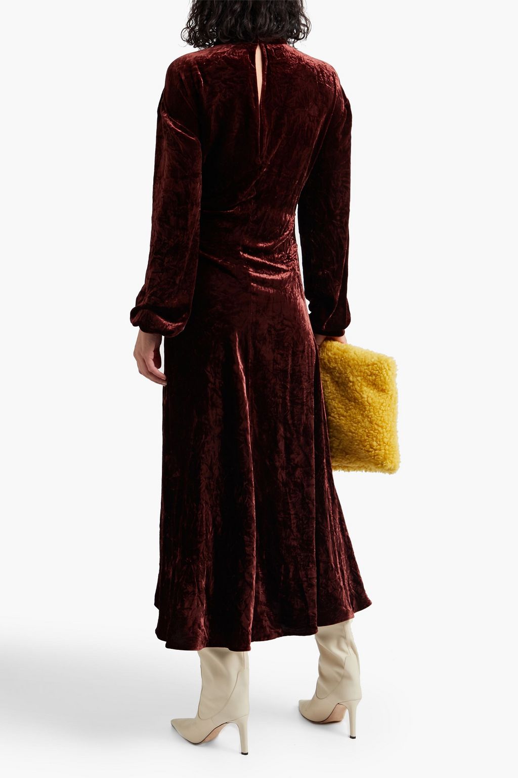 ACNE STUDIOS Ruched crushed-velvet midi dress