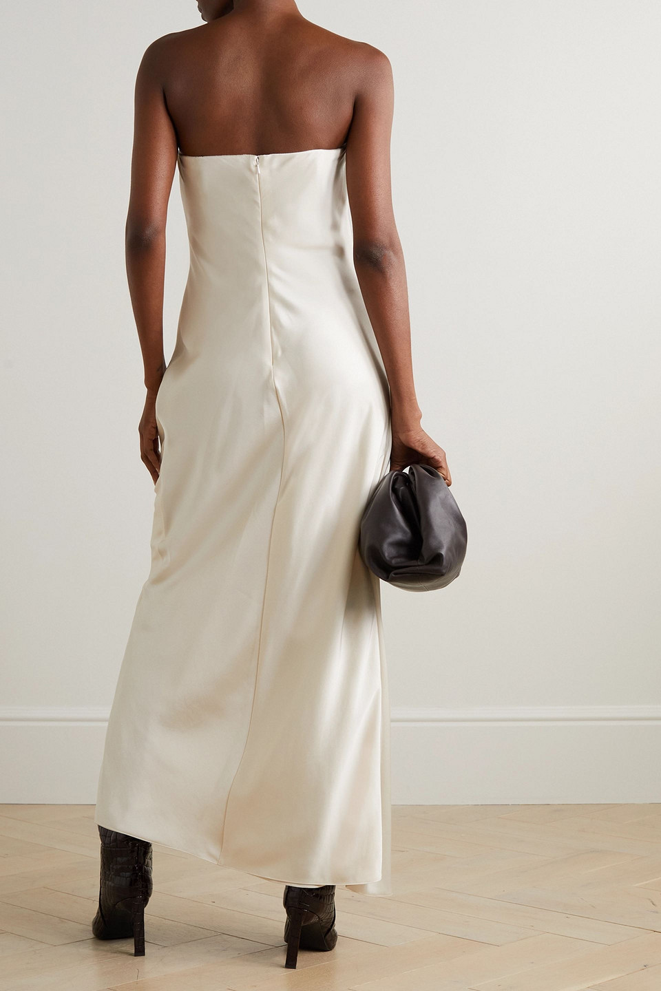  Brandon Maxwell - Adelaide Trägerloses Maxikleid Aus Glänzendem Twill - Neutral - Us 0 