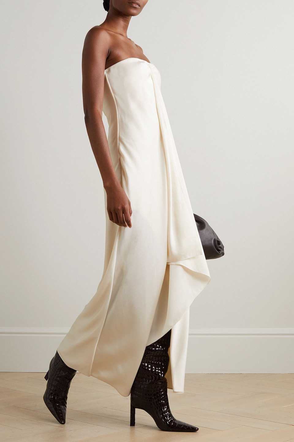  Brandon Maxwell - Adelaide Trägerloses Maxikleid Aus Glänzendem Twill - Neutral - Us 0 