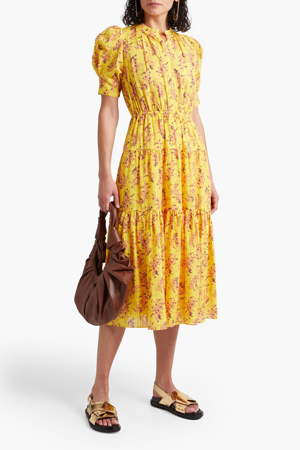 Ulla Johnson Corrine Tiered Floral print Cotton blend Jacquard