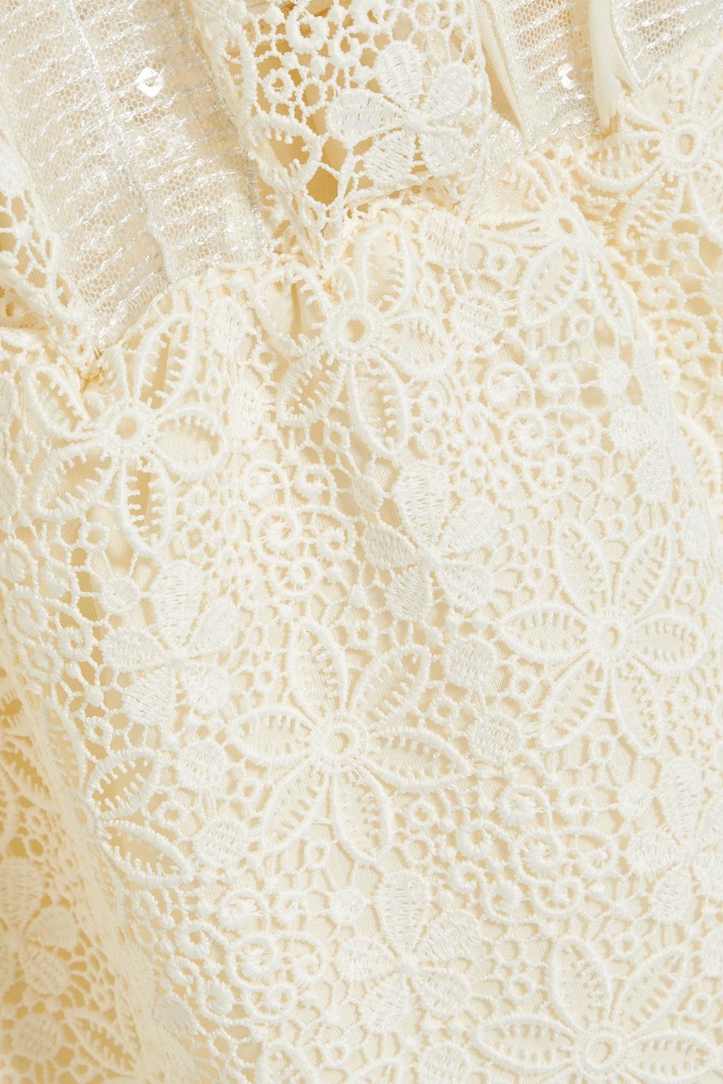 CHARO RUIZ IBIZA Sequin-embellished guipure lace mini dress