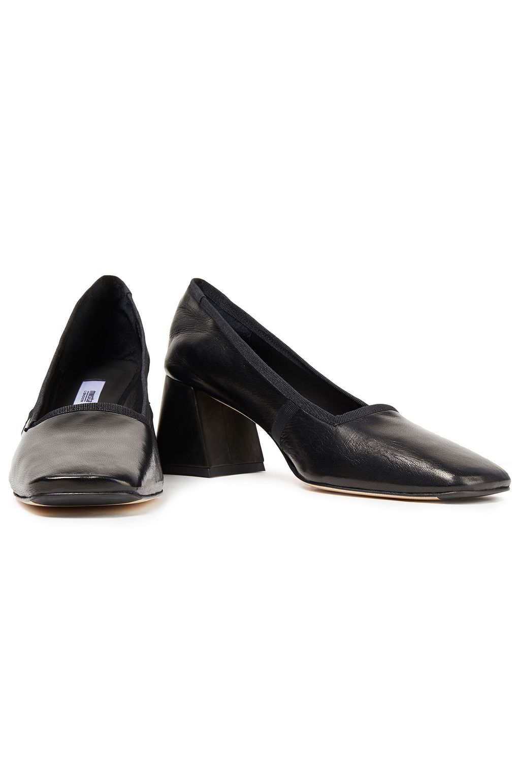 MIISTA Jourdan grosgrain-trimmed leather pumps