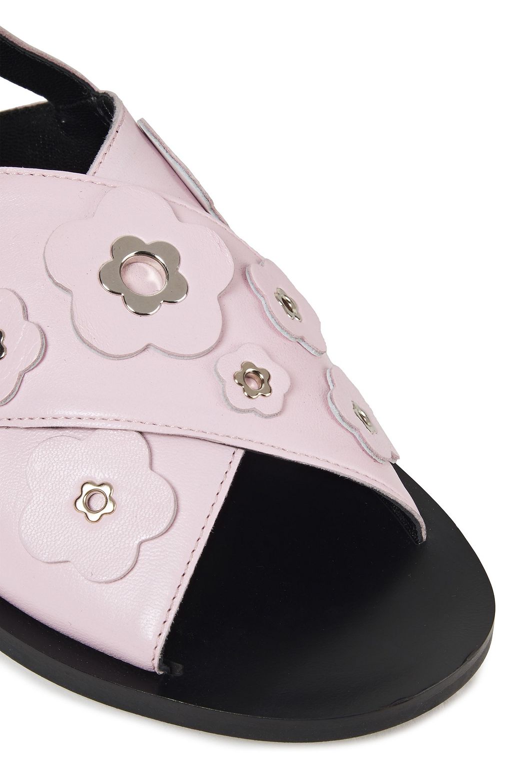 MCQ ALEXANDER MCQUEEN Floral-appliquéd leather slingback sandals