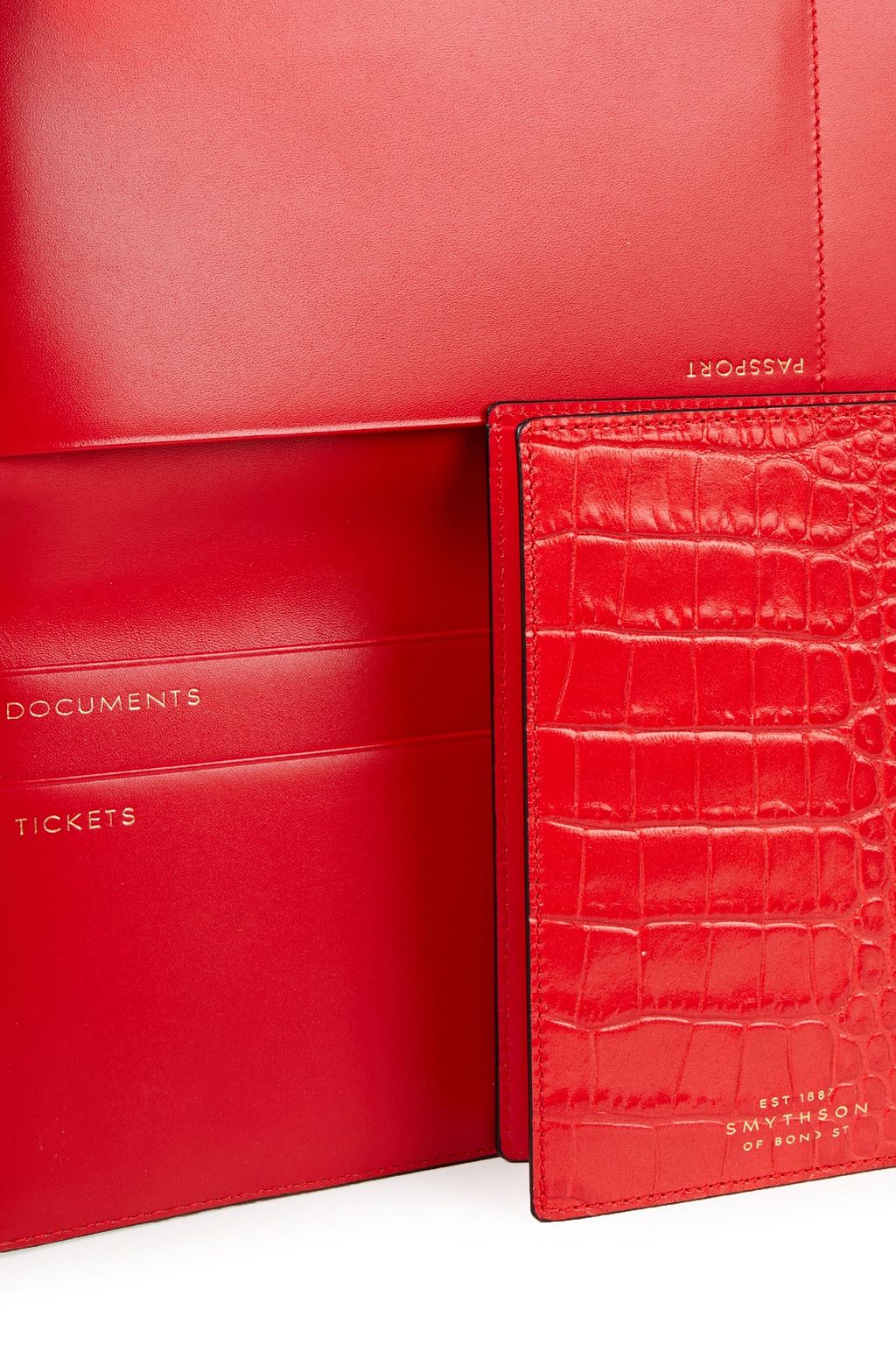 SMYTHSON Croc-effect leather passport cover