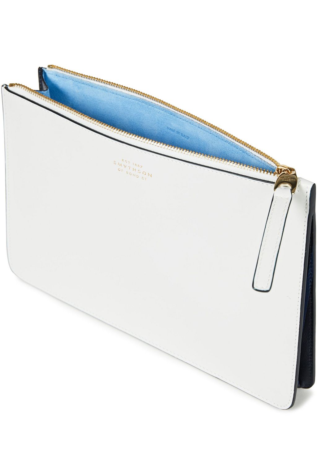 SMYTHSON Logo-appliquéd leather pouch