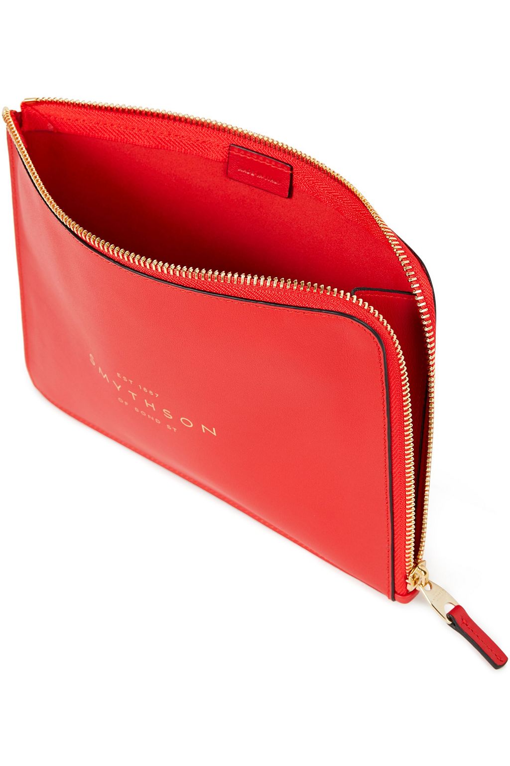 SMYTHSON Logo-appliquéd leather pouch