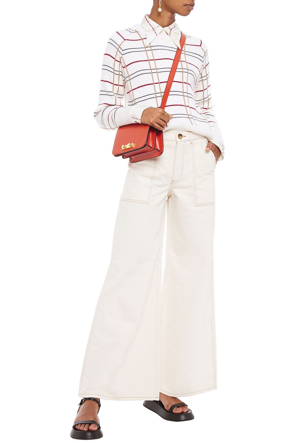 GANNI High-rise wide-leg jeans