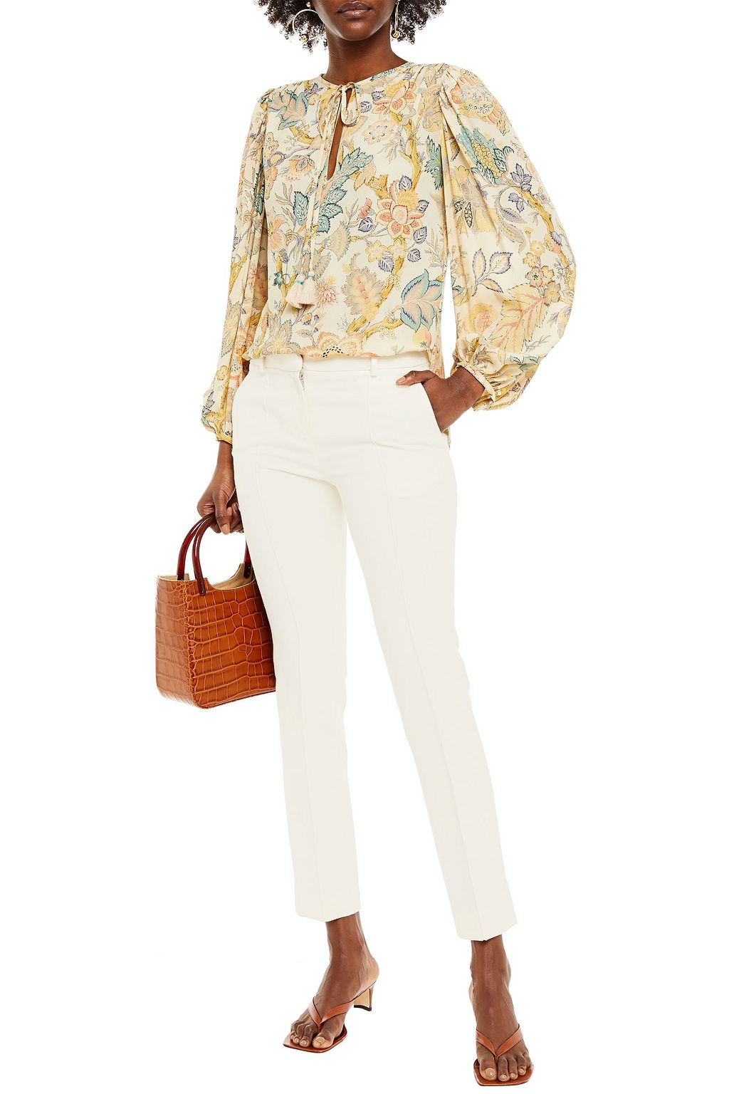 VANESSA BRUNO Jame cotton-blend canvas slim-leg pants