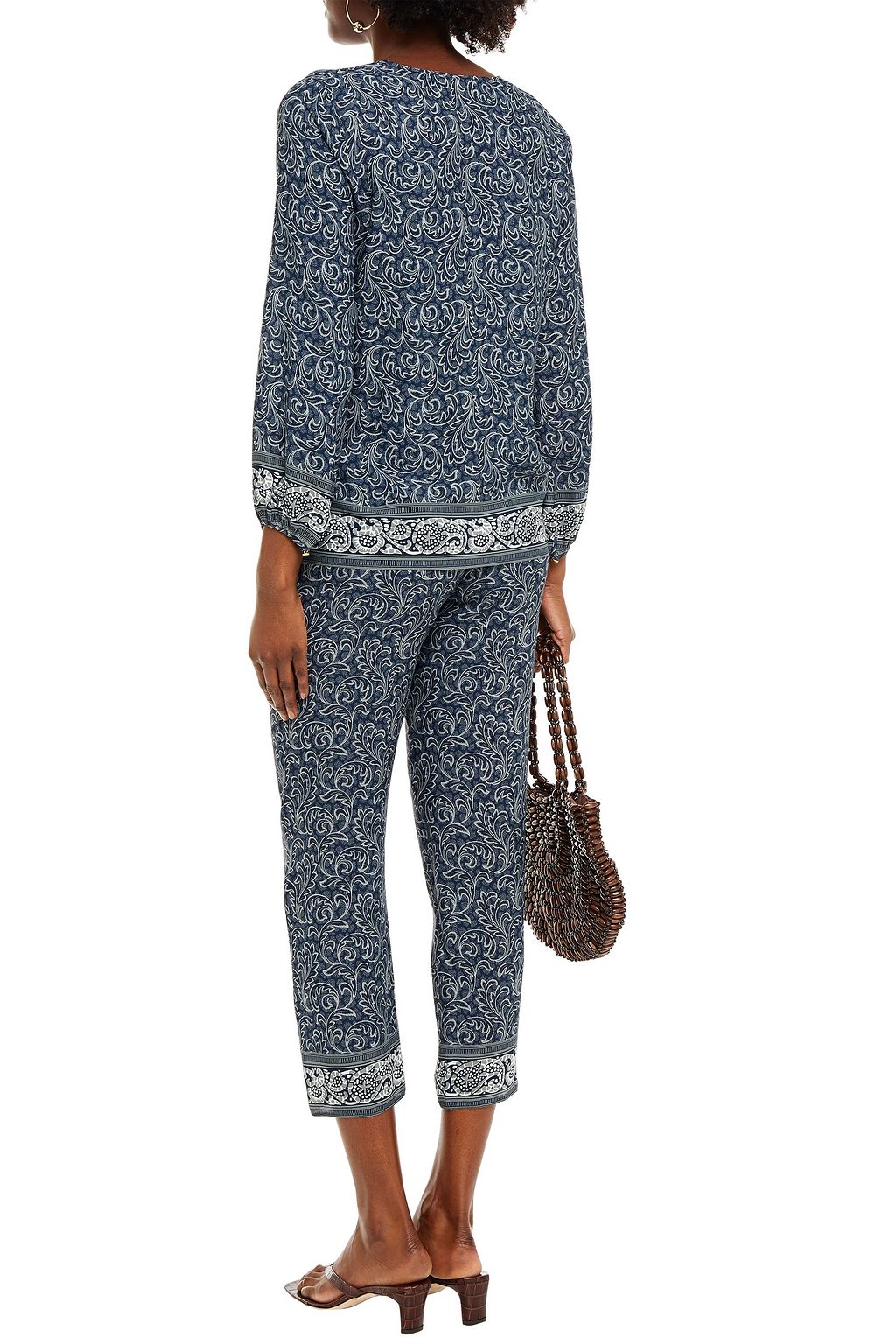 VANESSA BRUNO Eva cropped printed crepe slim-leg pants