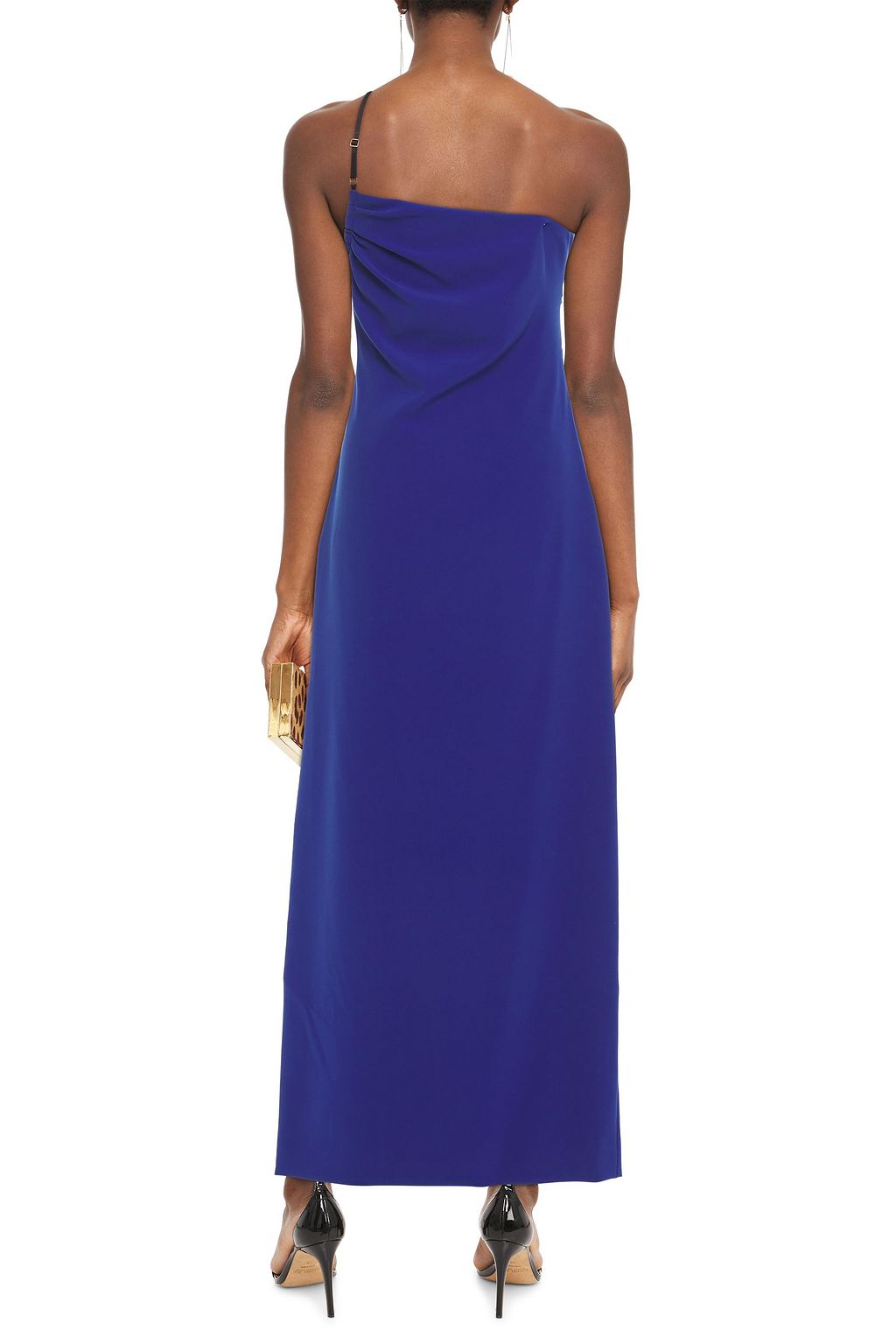 BOUTIQUE MOSCHINO One-shoulder draped stretch-crepe gown