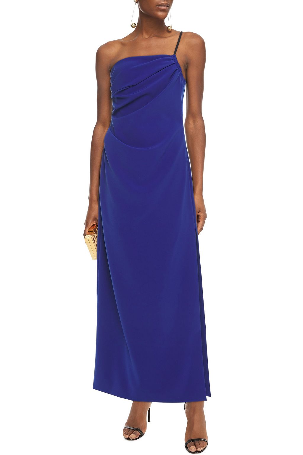 BOUTIQUE MOSCHINO One-shoulder draped stretch-crepe gown