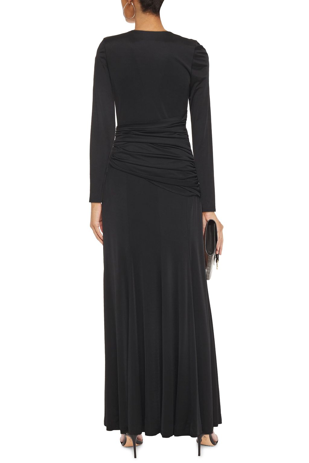 GALVAN  LONDON Allegra wrap-effect draped stretch-jersey gown