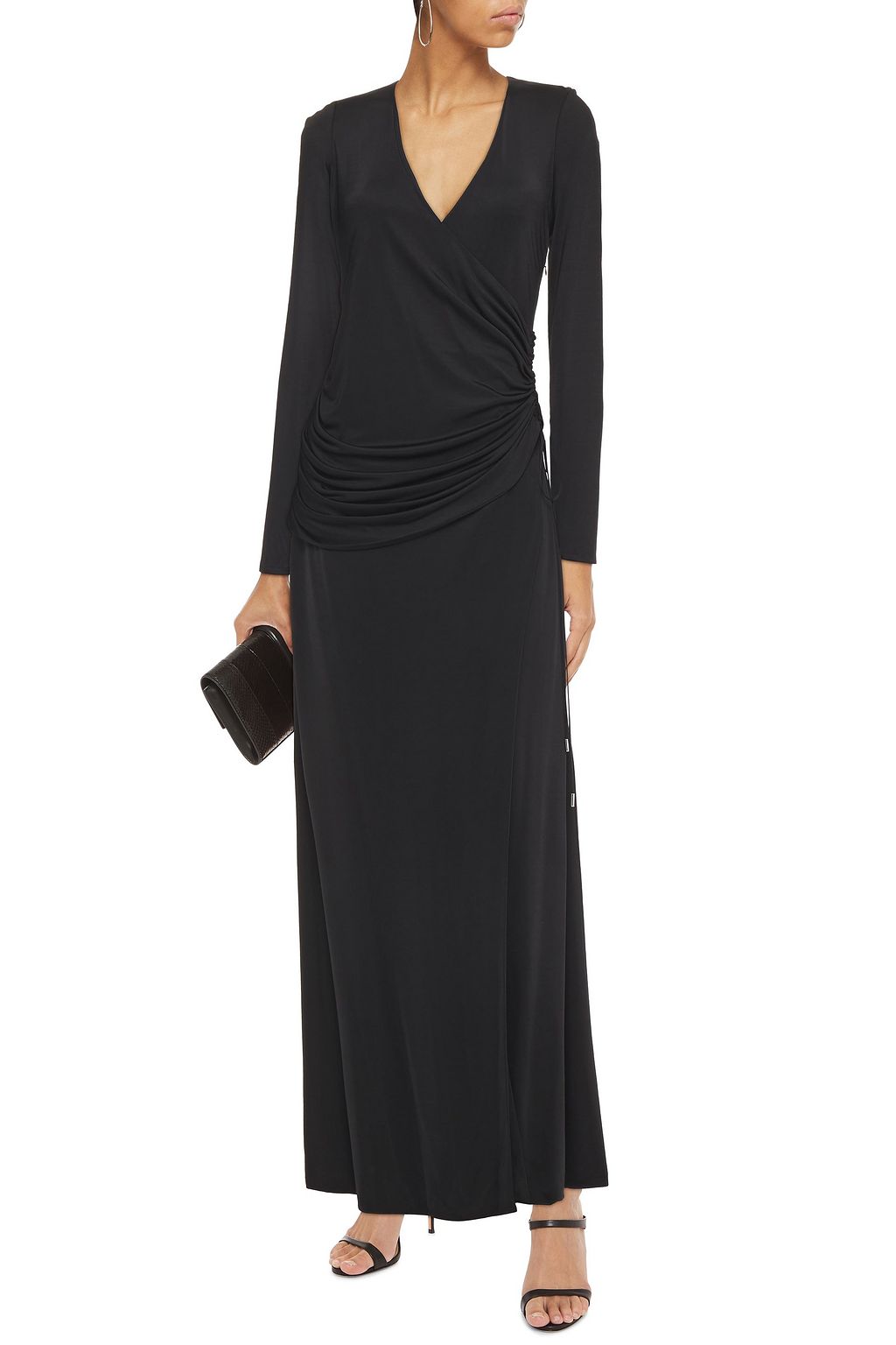 GALVAN  LONDON Allegra wrap-effect draped stretch-jersey gown