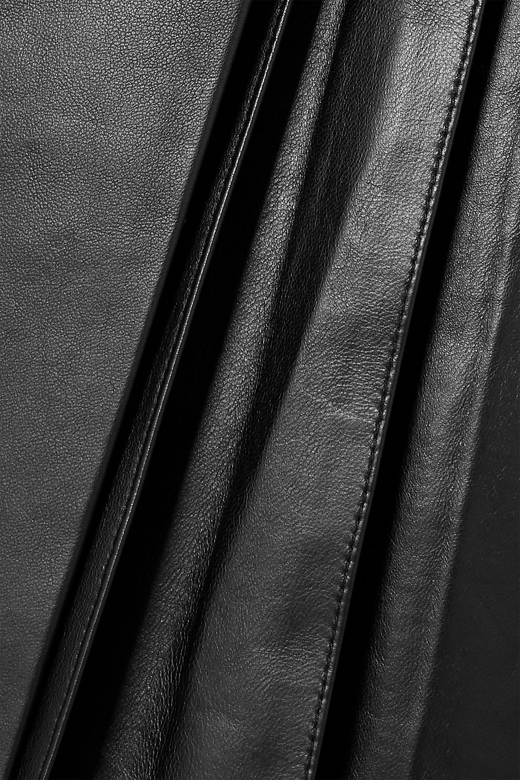 GARETH PUGH Belted leather wrap-effect mini dress