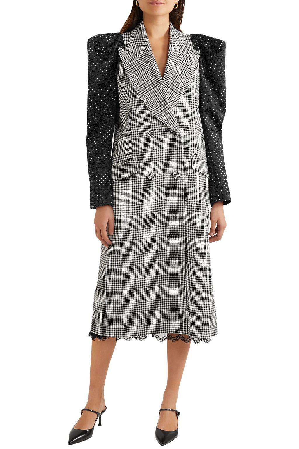 ERDEM Albert double-breasted paneled printed cotton-blend coat