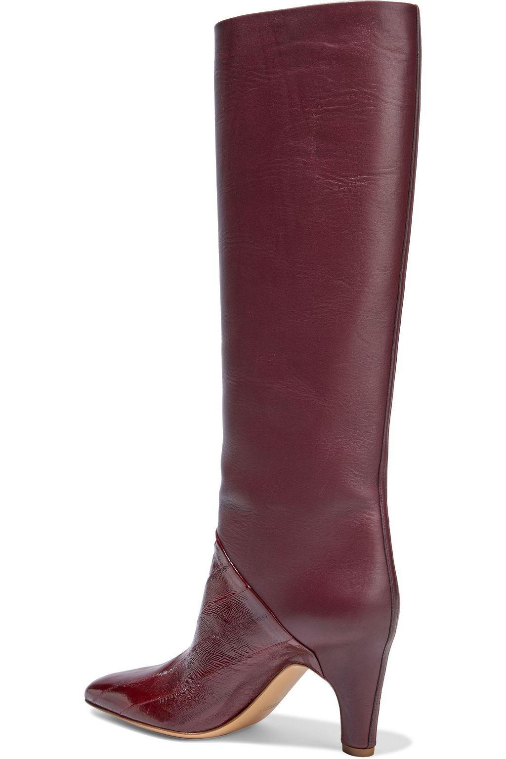 GABRIELA HEARST Rimbaud glossed eel-paneled leather knee boots