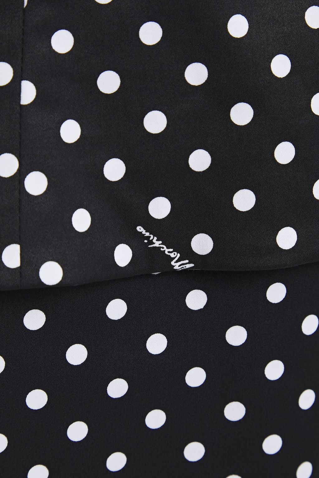 BOUTIQUE MOSCHINO Belted polka-dot stretch-cotton peplum dress