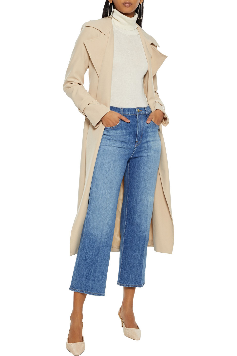 Click to view more detailed imagery on our partner's website J Brand Joan Cropped High-rise Wide-leg Jeans In Mid Denim