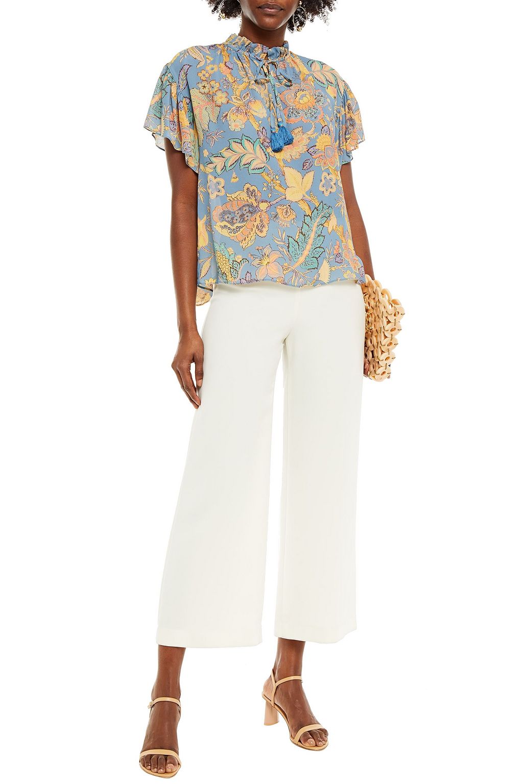 VANESSA BRUNO Najah ruffle-trimmed printed crepe blouse