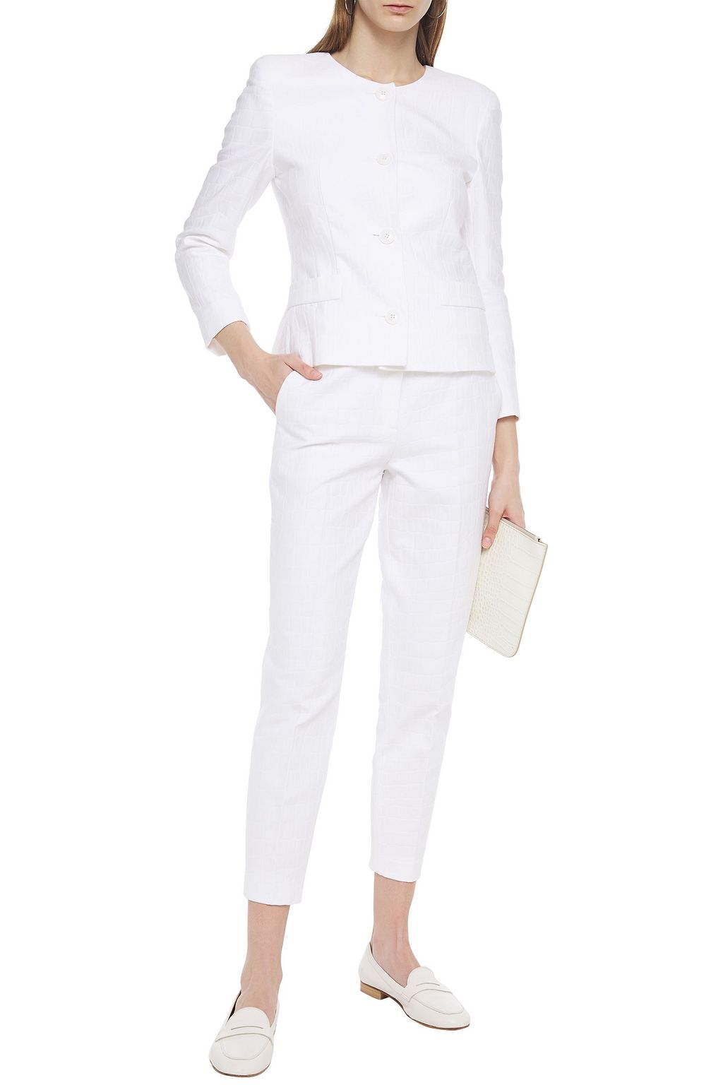 BOUTIQUE MOSCHINO Croc-effect cotton-jacquard jacket