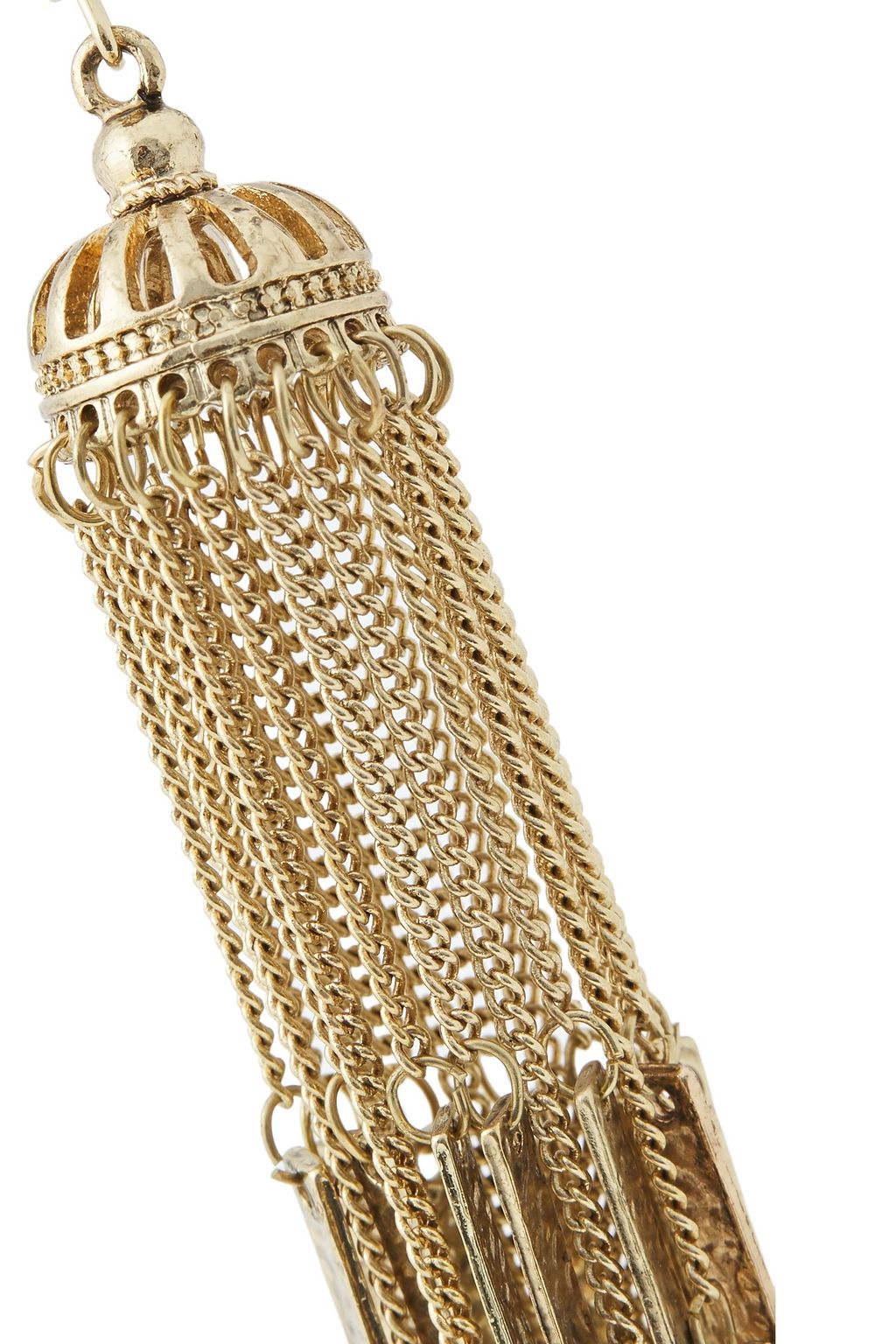 KENNETH JAY LANE Hammered gold-plated earrings