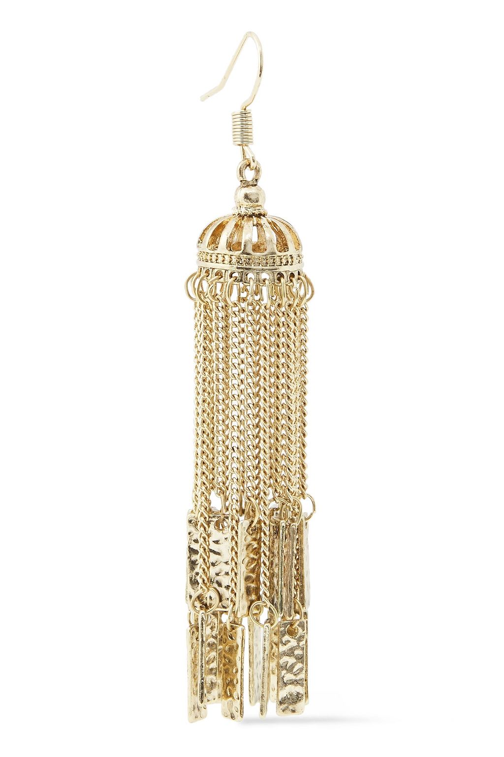 KENNETH JAY LANE Hammered gold-plated earrings