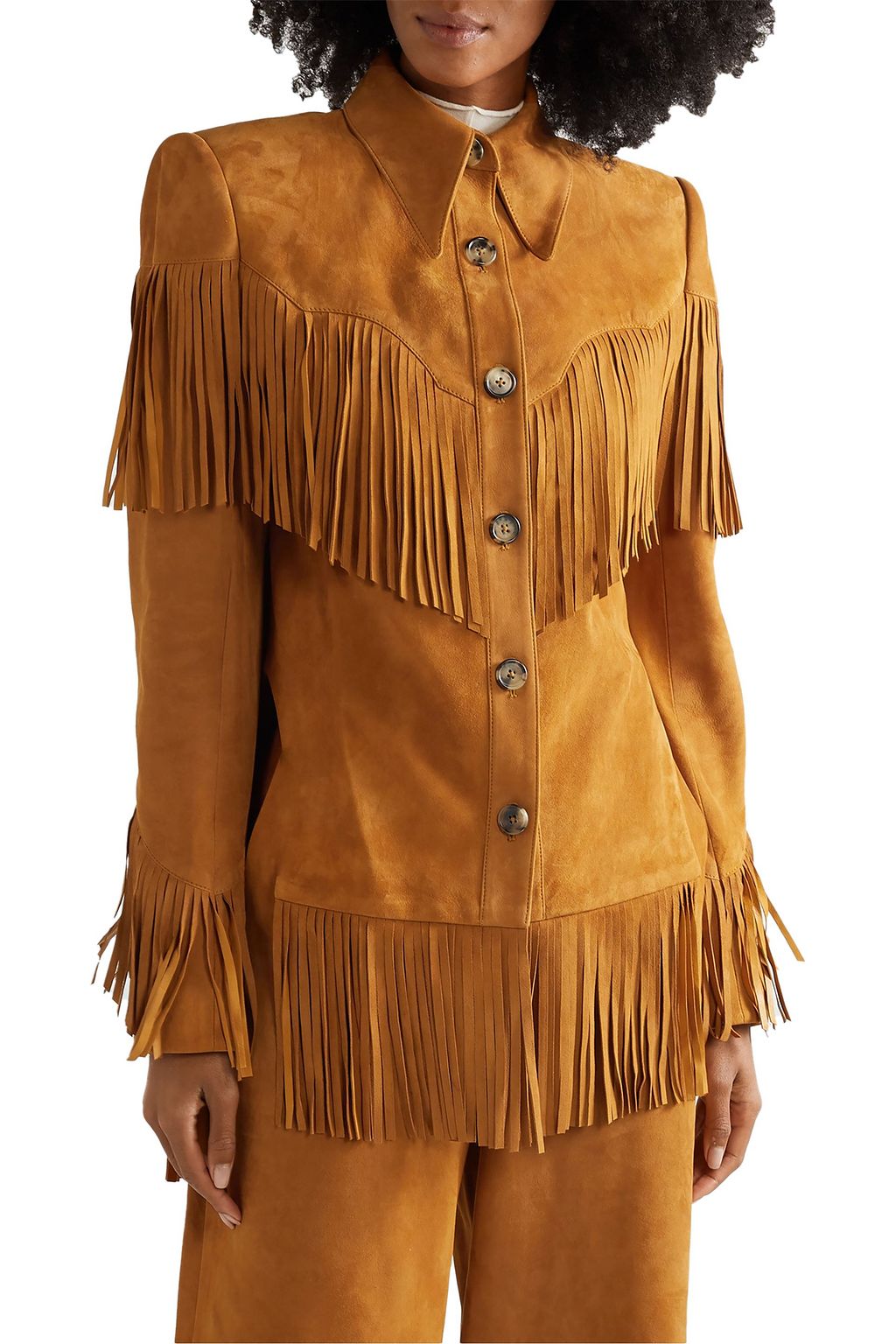 KHAITE Jimmy fringed suede jacket