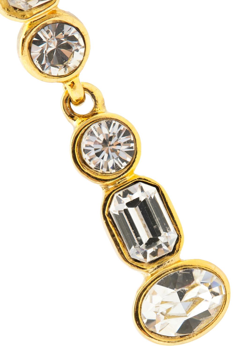 KENNETH JAY LANE 22-karat gold-plated crystal clip earrings