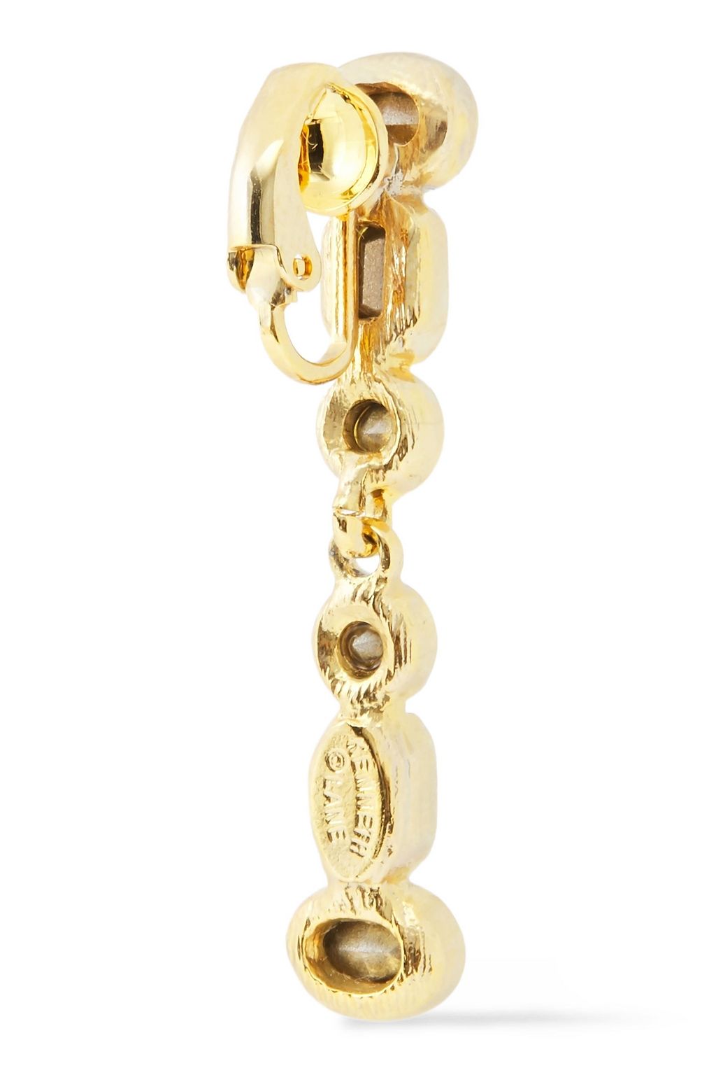 KENNETH JAY LANE 22-karat gold-plated crystal clip earrings